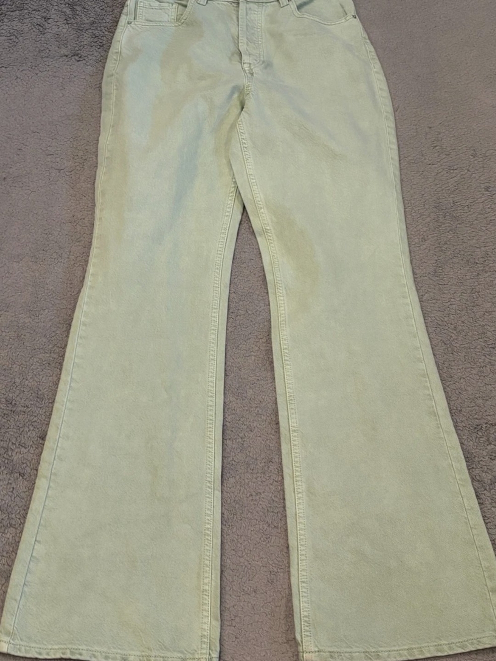 PacSun Women's Flare Jeans in Light Green